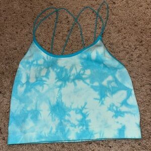 blue tie-dye tank top